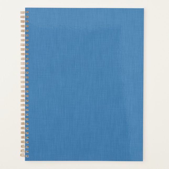 Calm & simple plain blue textured background planner (Front)