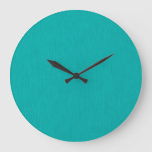 Calm & simple Turquoise textured background Large Clock
