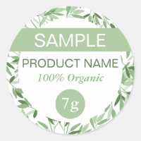 Calm Soft Green Greenery Sample Product Label