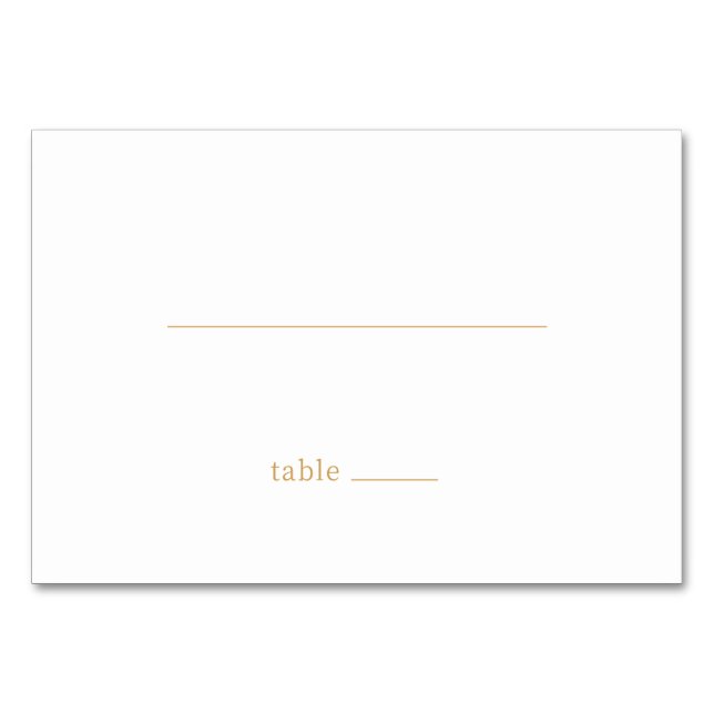 Calm Tan Minimalist Line Table Number (Front)
