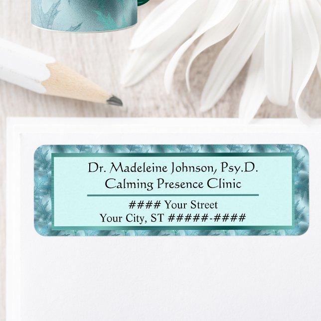 Calm Teal Leafy Shimmer Psychotherapy or Counsello (Creator Uploaded)