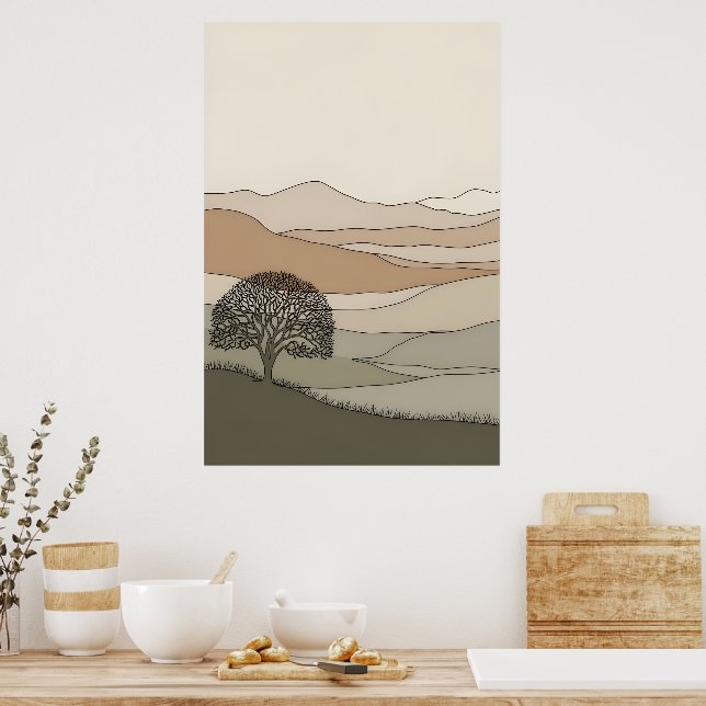 Calm Textured Landscape Poster (Kitchen)