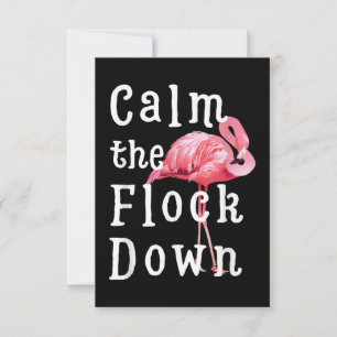 Calm The Flock Down Flamingo Girl Funny Flamingo Thank You Card
