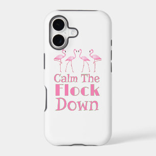 Calm The Flock Down Funny Flamingo