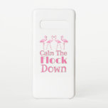 Calm The Flock Down Funny Flamingo Samsung Galaxy Case<br><div class="desc">Calm The Flock Down funny flamingo summer pun makes a great gift for anyone who loves these beautiful beach birds.</div>