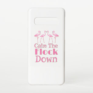 Calm The Flock Down Funny Flamingo Samsung Galaxy Case