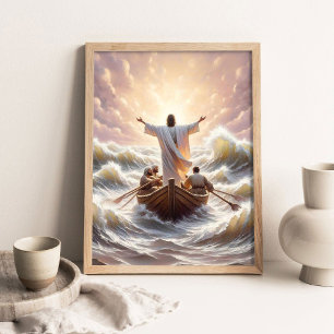 Calm the Storm, Christian Art, Peace Be Still Art Poster