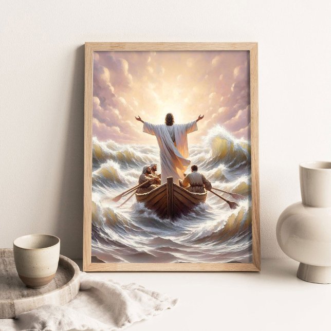 Calm the Storm, Christian Art, Peace Be Still Art Poster (Creator Uploaded)