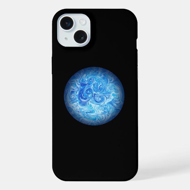 Calm Tide Fluid Art Phone Case iPhone 15 Plus (Back)