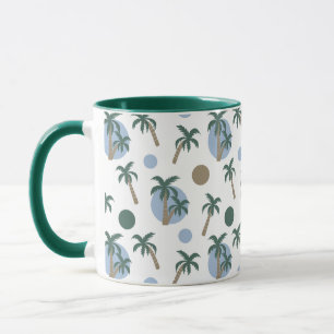 Calm-Tropical Palms & Dots Colour Inside Mug