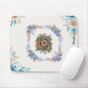 Calm Watercolor Garden – Light Floral Design Mouse Pad