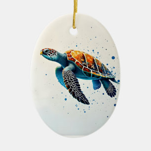 Calm Waters: Celebrate Sea Turtles with ocean Ceramic Tree Decoration
