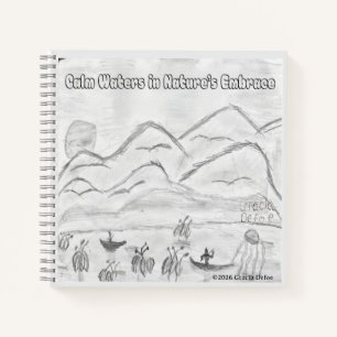 'Calm Waters in Nature's Embrace' Spiral Notebook