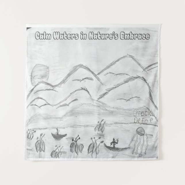 'Calm Waters in  Nature's Embrace' Tapestry (Front)