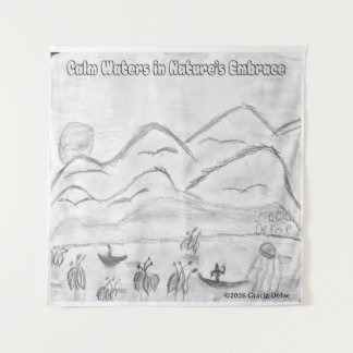 'Calm Waters in  Nature's Embrace' Tapestry