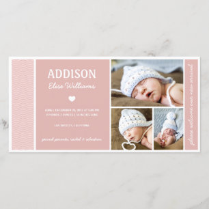 CALM WAVES BABY GIRL BIRTH ANNOUNCEMENT