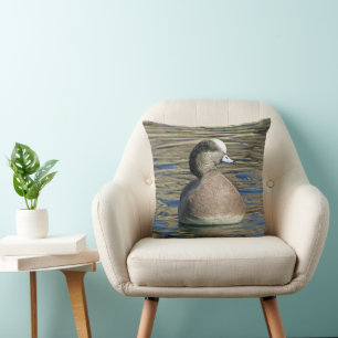 Calm Wild Bird Brown Duck Lake House Cushion