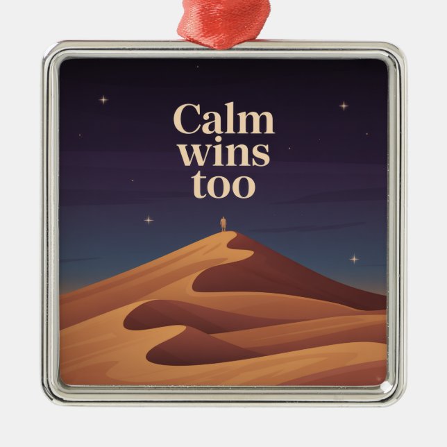 Calm Wins Too Metal Tree Decoration (Front)