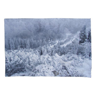 Calm Winter Mountains: Foggy Serenity. Pillowcase
