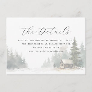 Calm Winter Watercolor Cabin Scene Enclosure Card