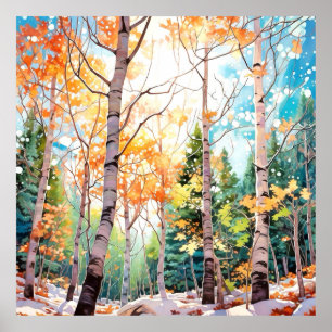 Calm Woodland Landscape Art Poster
