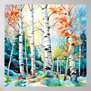 Calm Woodland Landscape Art Poster
