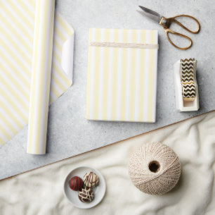 ** Calm Yellow Minimalist Stripes Wrapping Paper