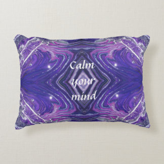 "Calm your mind" Acrylic Pour Inspired Decorative Cushion