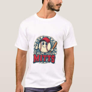 Calm Your Mitts Funny Baseball Sport  T-Shirt