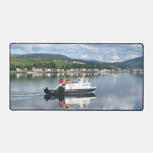 Calmac Ferry Departing the Isle of Bute, Scotland Desk Mat (Front)
