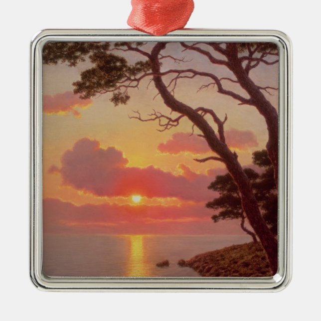 Calme de Soir, Cote d'Azur Metal Tree Decoration (Front)