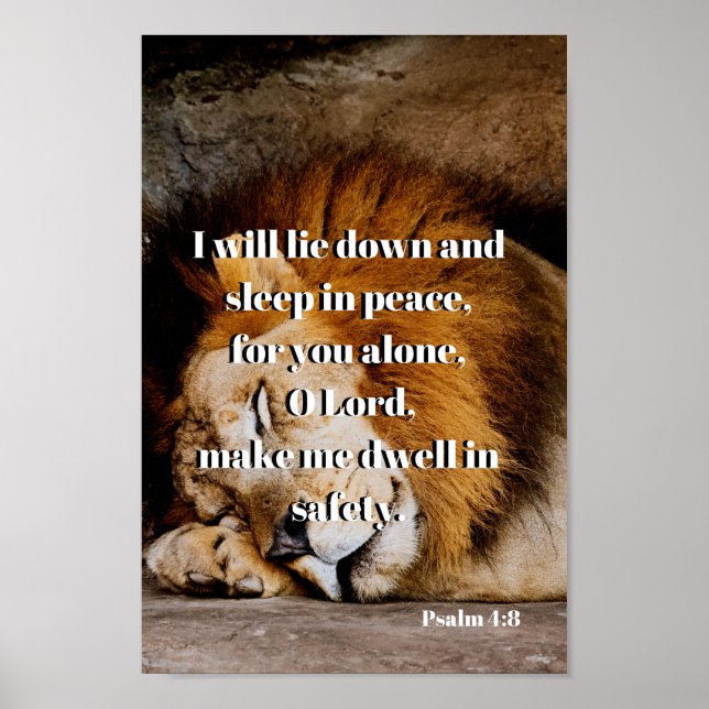 Calming Bible Verse Psalm 4 Poster (Front)