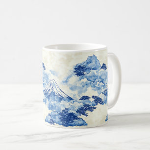 Calming Blue Snow Peak Cloud Landscape Coffee Mug