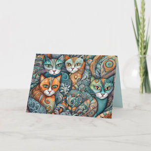 calming cats 2 greeting card
