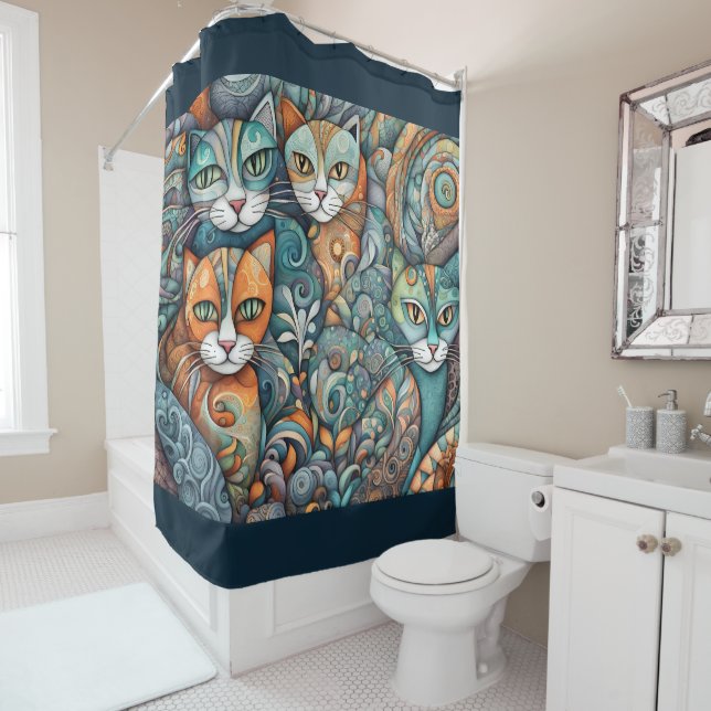 calming cats 2 shower curtain (In Situ)