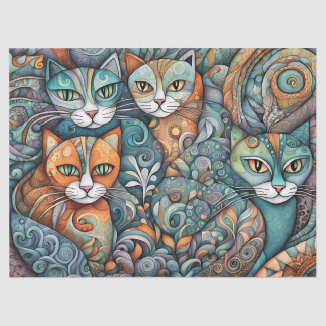 calming cats 2 tissue paper (Front)