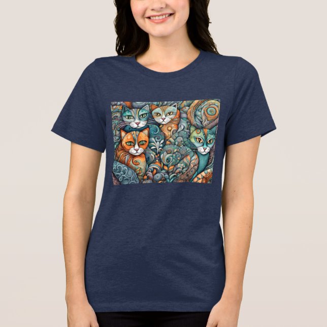calming cats 2 Tri-Blend shirt (Front)