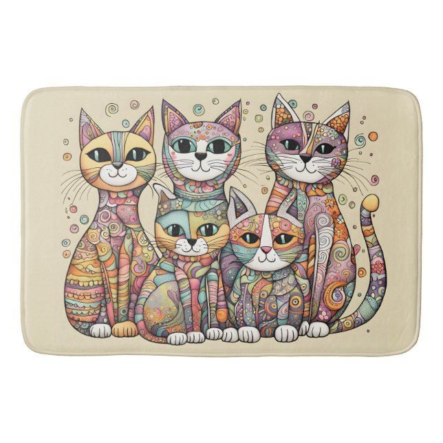 calming cats bath mat (Front)