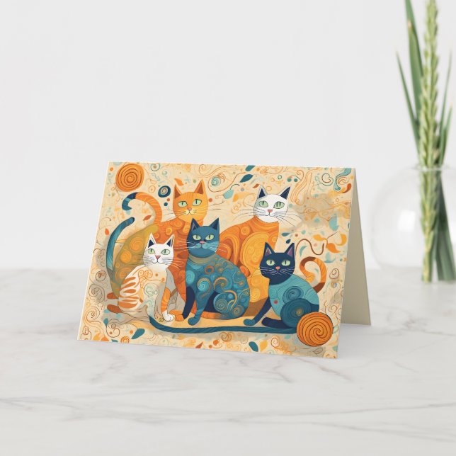 calming cats greeting card (Front)