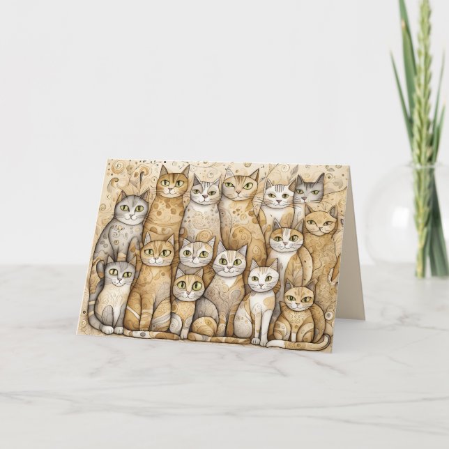 calming cats greeting card (Front)