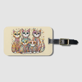 calming cats luggage tag