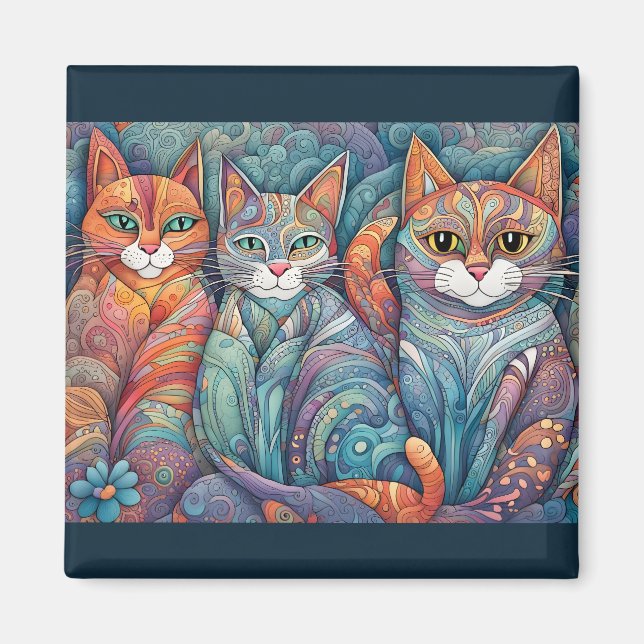 calming cats magnet (Front)