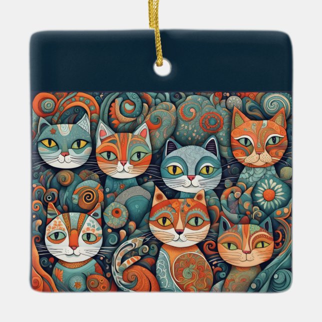 calming cats ornament (Front)