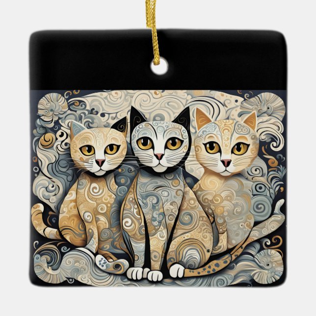 calming cats ornament (Front)