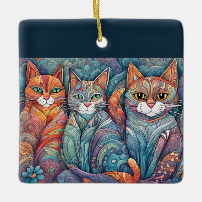 calming cats ornament (Front)