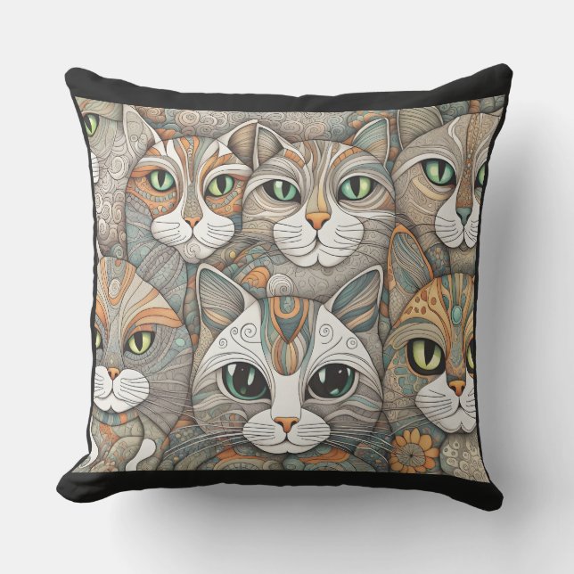 calming cats outdoor pillow (Front)