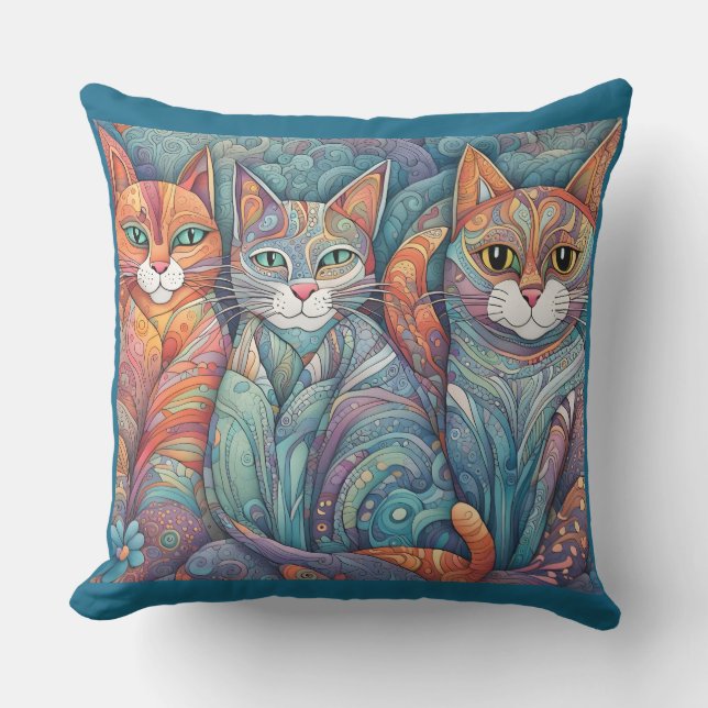 calming cats outdoor pillow (Front)