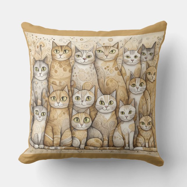 calming cats outdoor pillow (Front)
