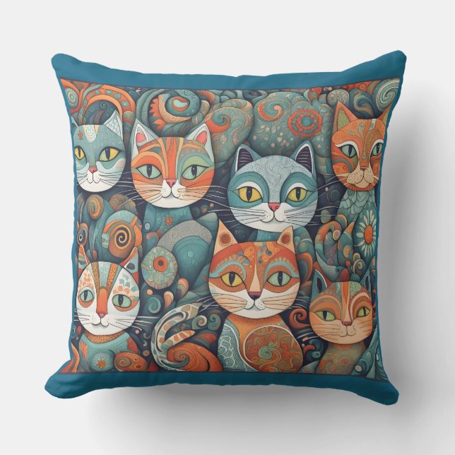 calming cats outdoor pillow (Front)