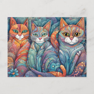 calming cats postcard